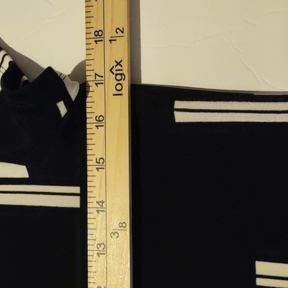 Travelers by Chico's Classic Vertical Geo Black & White Printed Dress. Maxi - Picture 5 of 7